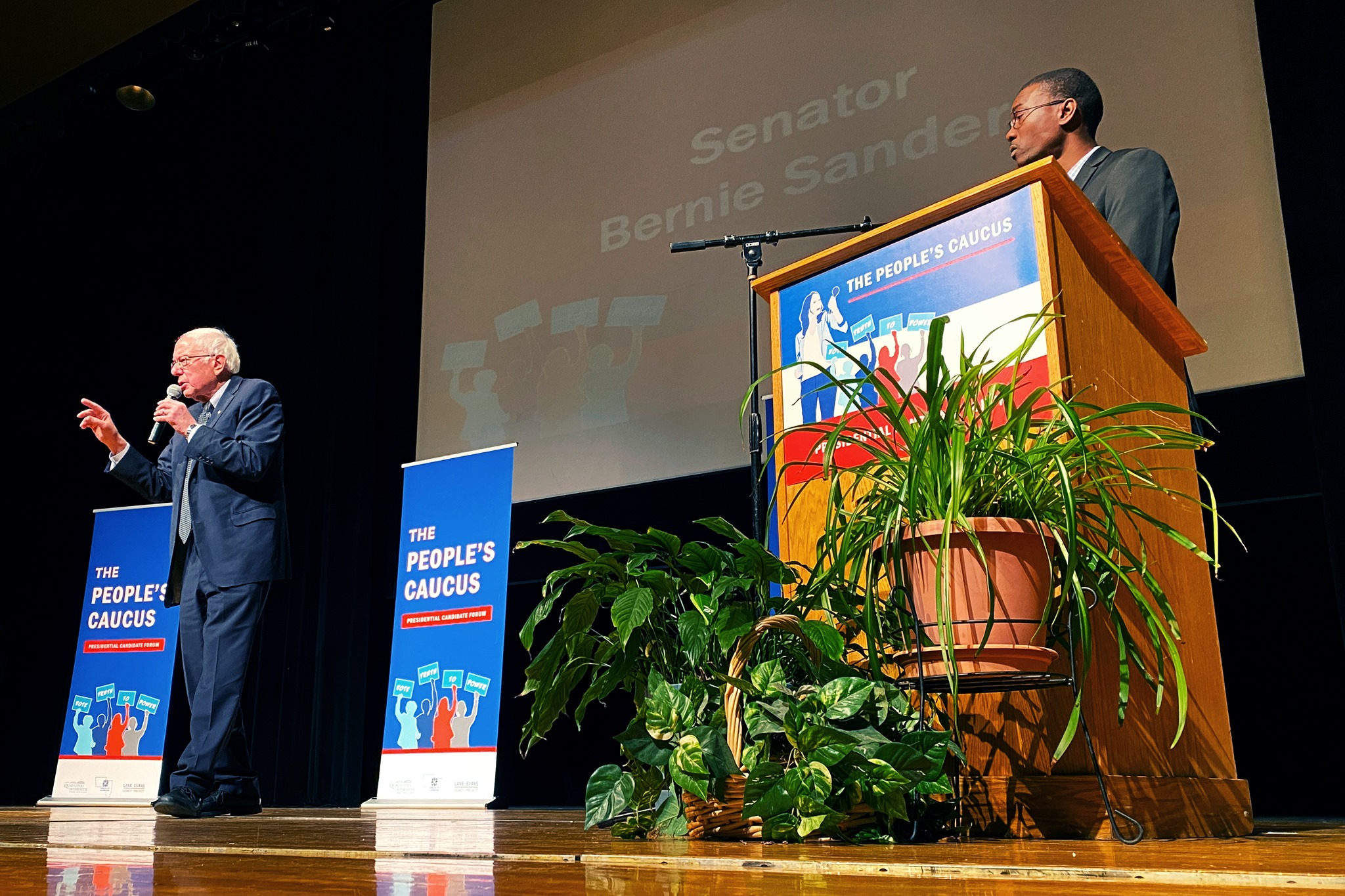 Senator Bernie Sanders at the People's Caucus